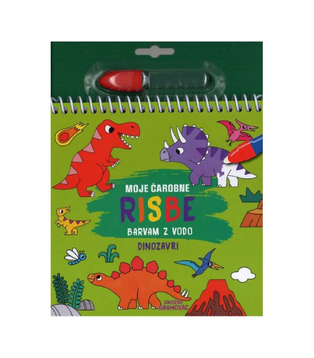 Moje čarobne risbe (barvam z vodo) Dinozavri