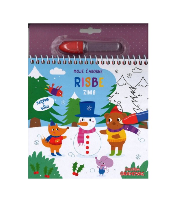 Moje čarobne risbe (barvam z vodo): Zima