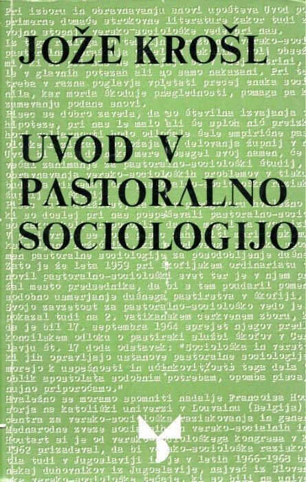 Uvod v pastoralno sociologijo – Jože Krošl